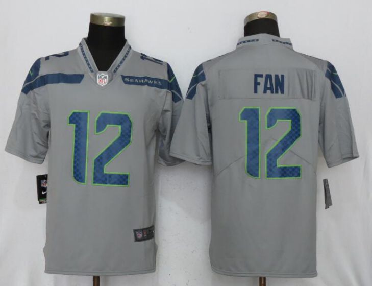 Men NFL Nike Seattle Seahawks #12 Fan Grey 2017 Vapor Untouchable Limited jersey